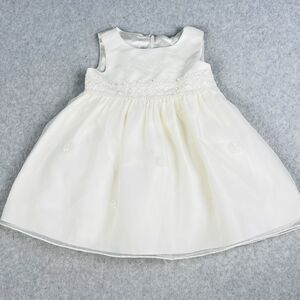Cinderella Baby Dress 18M White Floral Embroidered Organza Special Occasion Gown